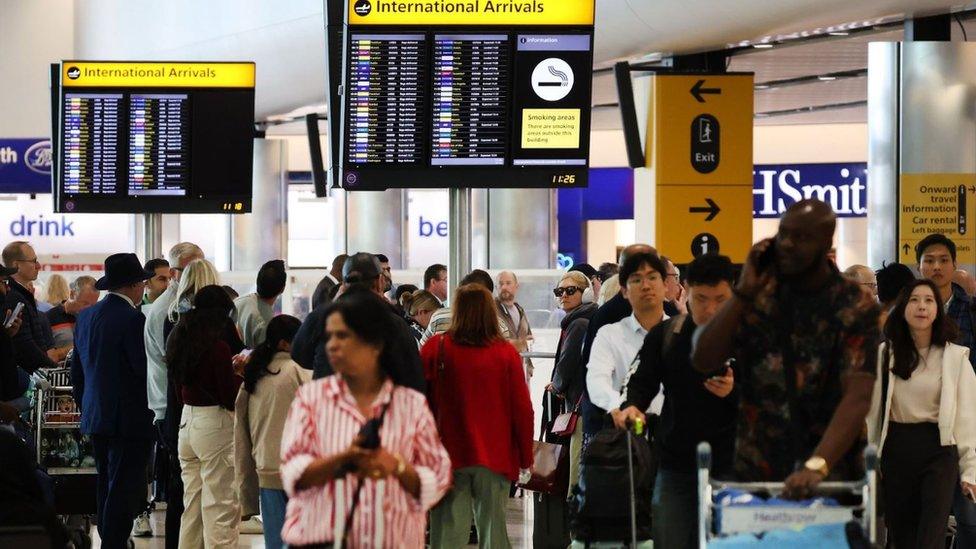 Passengers in an airport