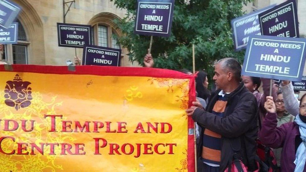 The group during a march through Oxford