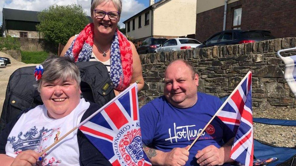 The village was awash with colour during the Coronation service