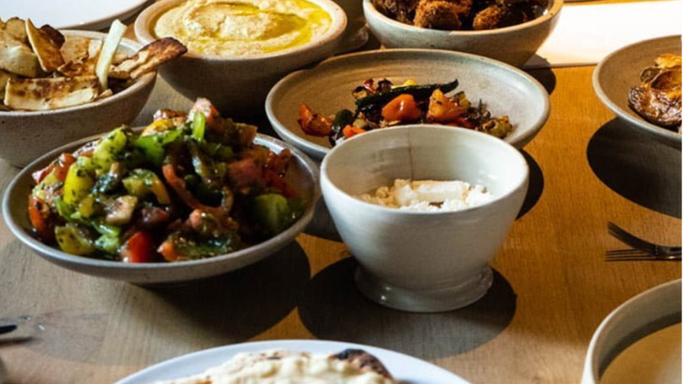 Food in bowls on a table