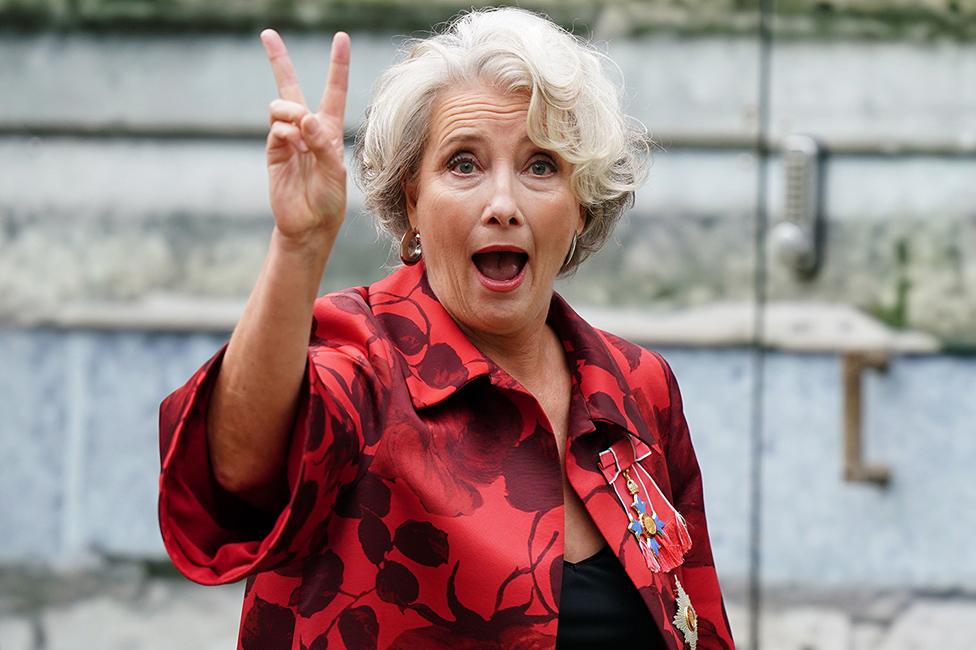 Dame Emma Thompson arriving ahead of the coronation ceremony