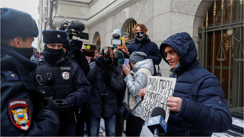 Memorial supporters in Moscow