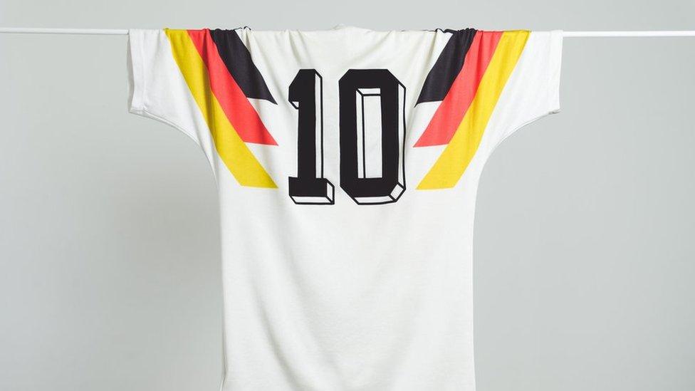 A West Germany shirt from the 1990 World Cup with number 10 on the back