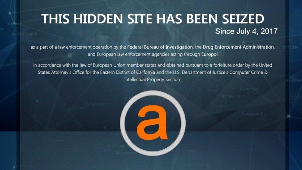 Seized noticed on AlphaBay