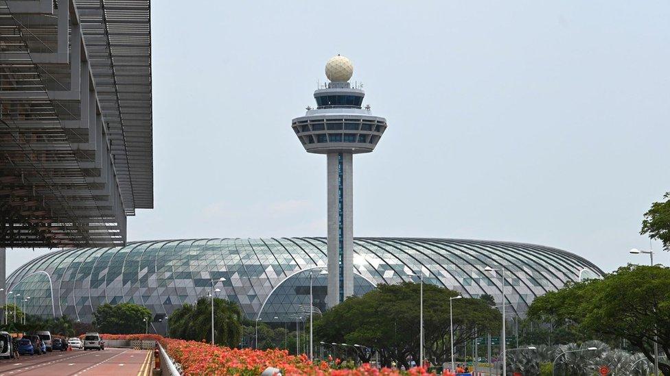 The Changi Airport control tower