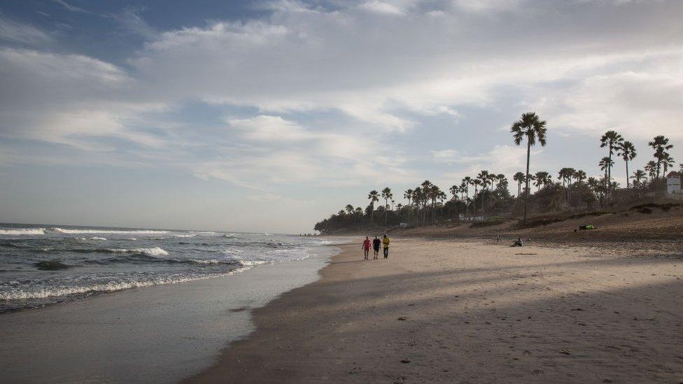 A beach in Serrekunda, Gambia