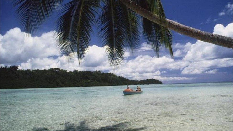 A file picture from 2000 shows waters off the capital of the Solomon Islands, Honiara