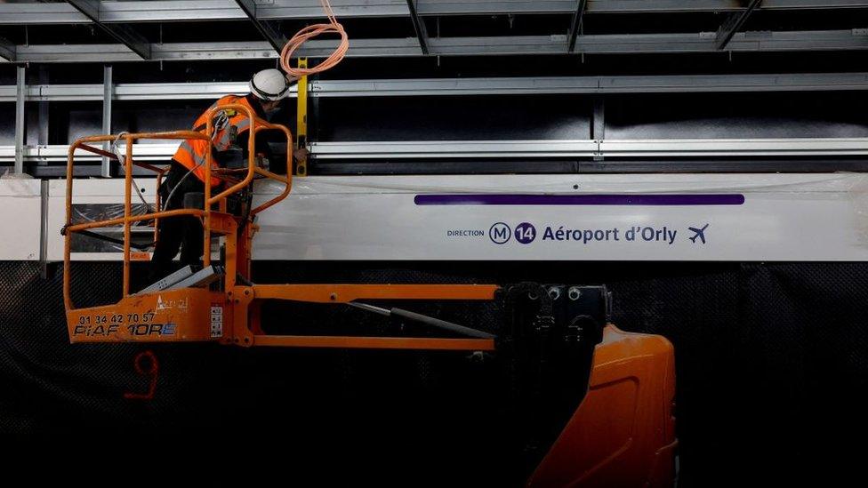 Construction on Paris Metro line 14