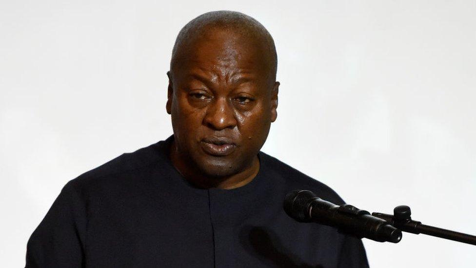 Former Ghanaian President and candidate of the opposition National Democratic Congress (NDC) John Dramani Mahama