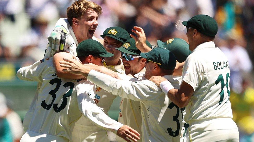 Australia celebrate victory