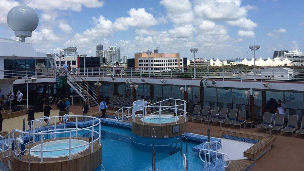 The deck on board a cruise ship bound for Havana