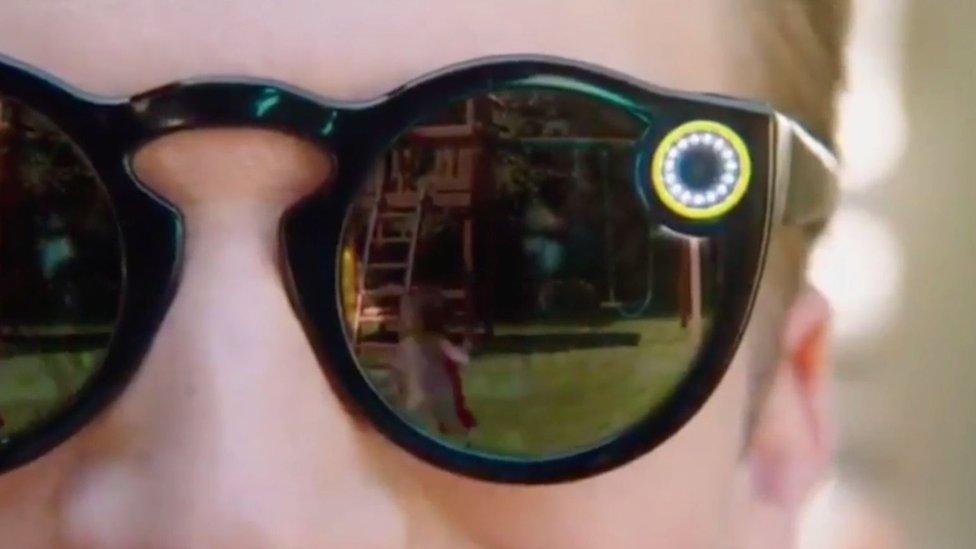 Snap's Spectacles, as seen on a promotional video found on YouTube