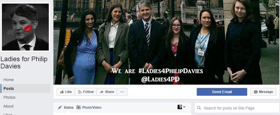 Screenshot from "Ladies for Philip Davies" which has spent around £40 on Facebook adverts, but the group says its campaign did not specifically target the General Election