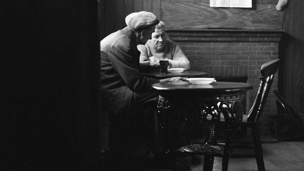 Customers in the Engineers Arms in Leiston in 1966