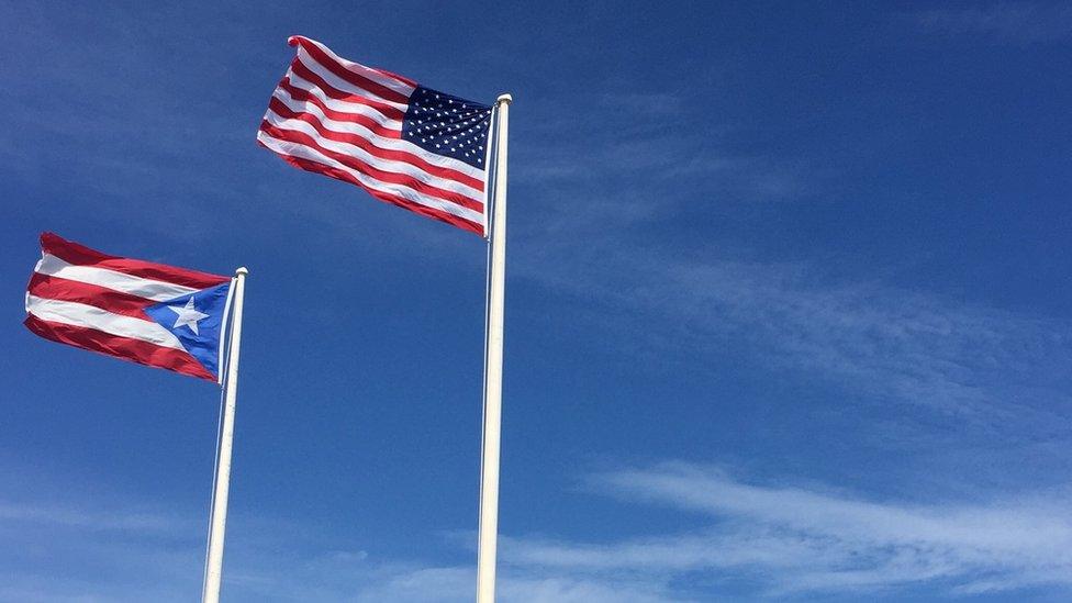 Puerto Rican and American flags