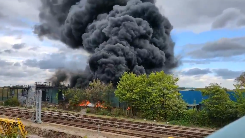 Fire in Harrimans Lane, Nottingham