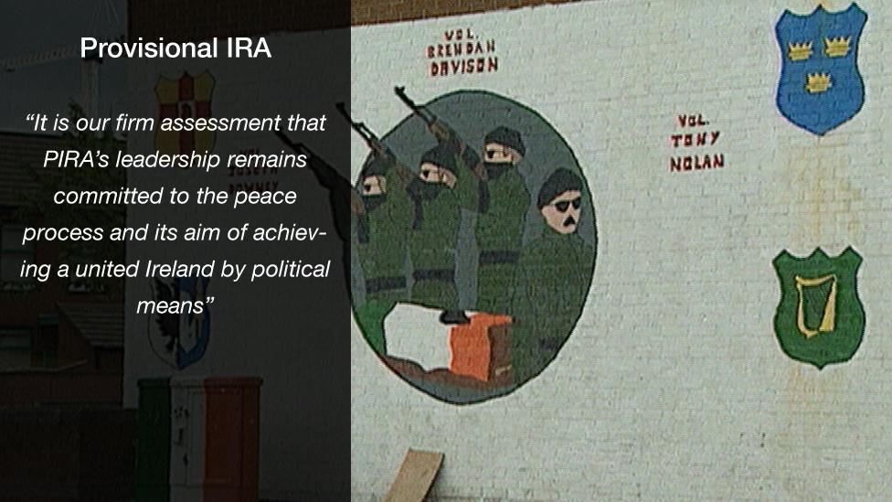 Quote from government's paramilitary report on PIRA