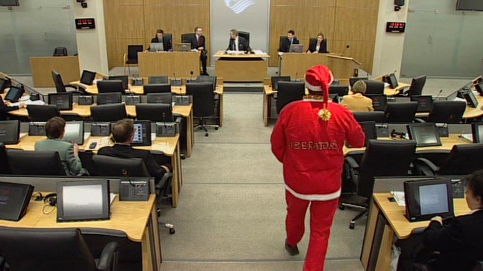 'Santa' enters the assembly chamber in 2002