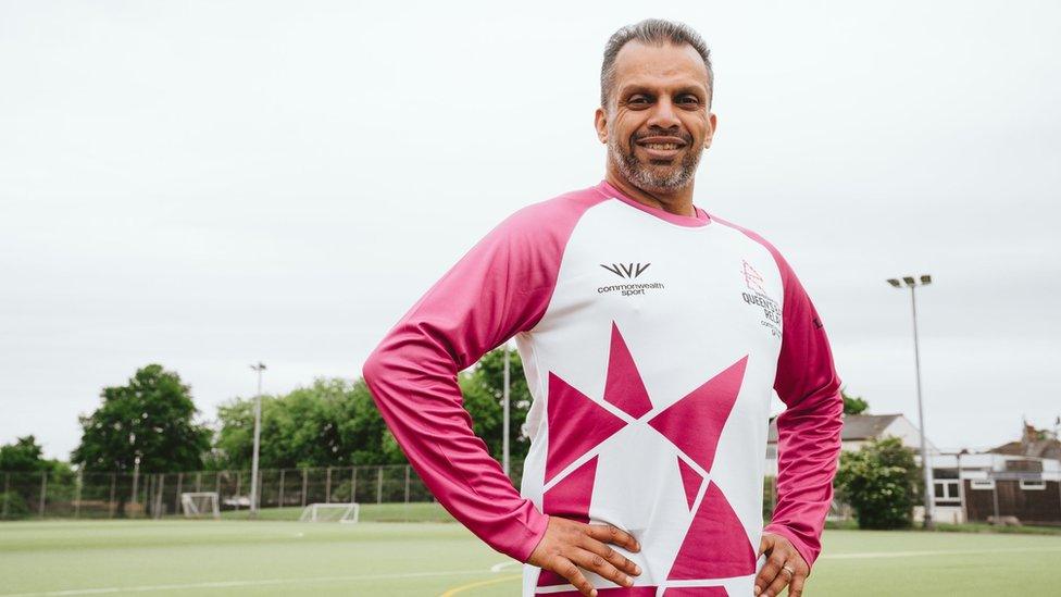 Rae Saleem in his Queen's Baton Relay tracksuit