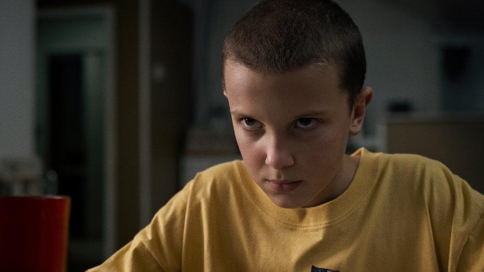 Millie Bobby Brown in a scene from Stranger Things