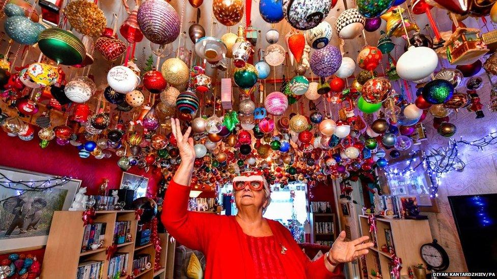 Sylvia Pope with her bauble collection