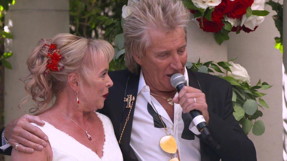 Sharon Cook and Sir Rod Stewart