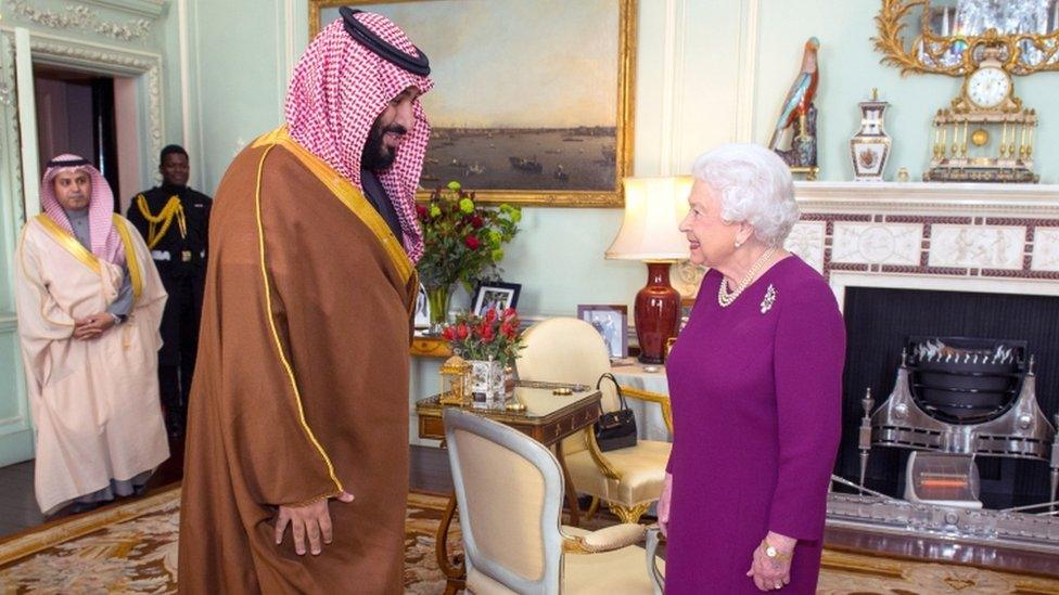 Saudi Arabia's Crown Prince Mohammed bin Salman meets the Queen