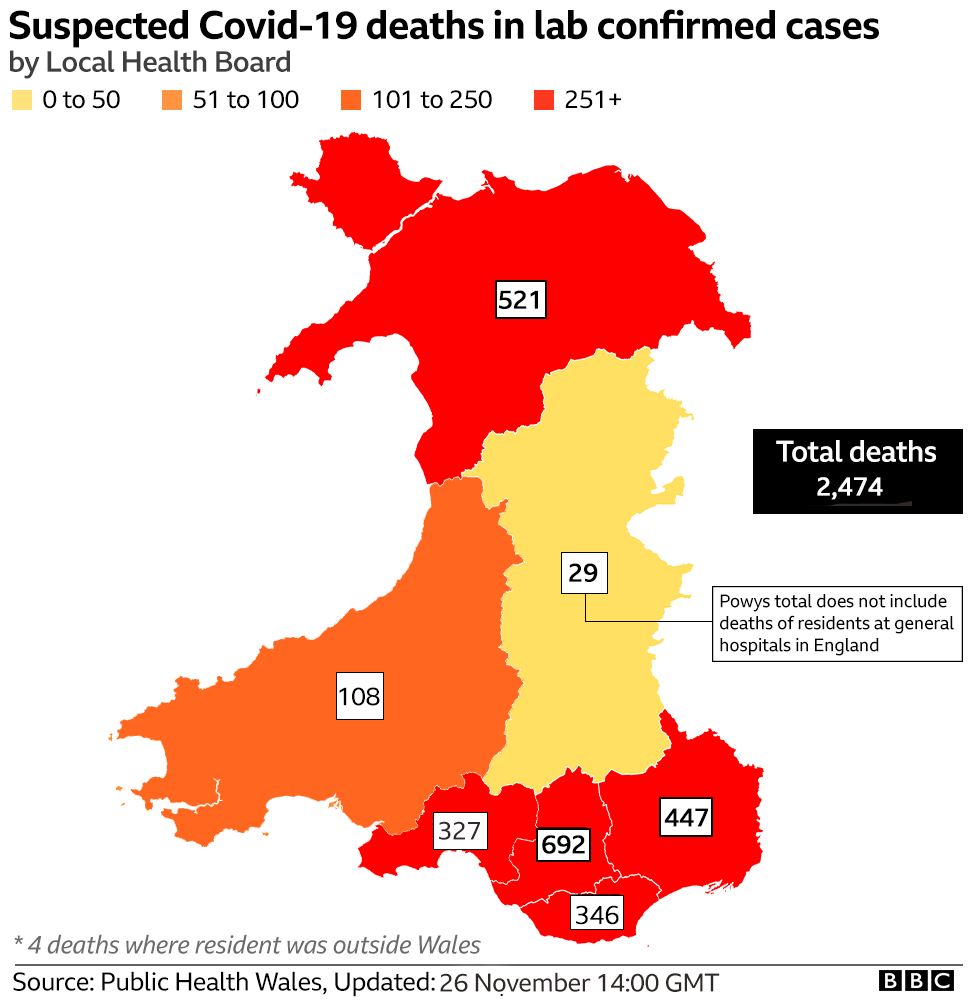 Map of deaths