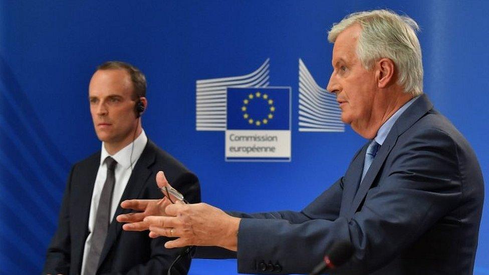 Michel Barnier and Dominic Raab