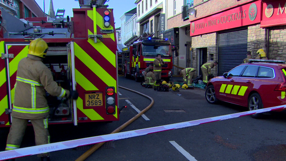 Emergency services at Derry city centre fire