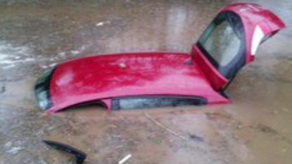 Flooded car
