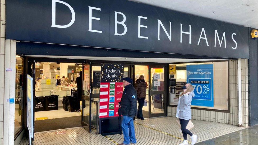 Rainy last day of shopping at Debenhams, Northampton