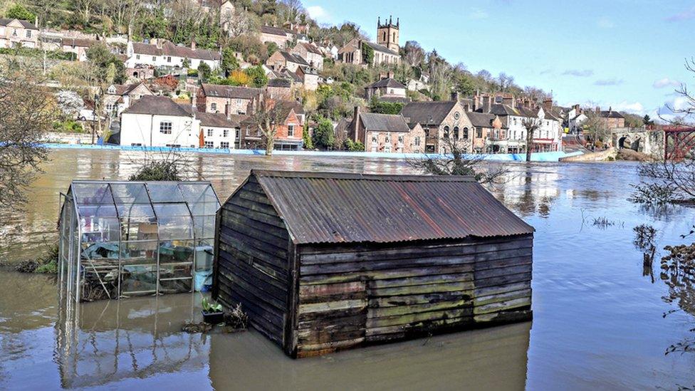 Flooding in Ironbridge, Shropshire