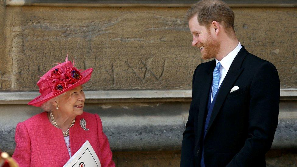 The Queen and Prince Harry.