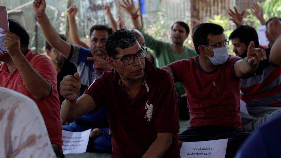 A protest by Kashmiri Hindus