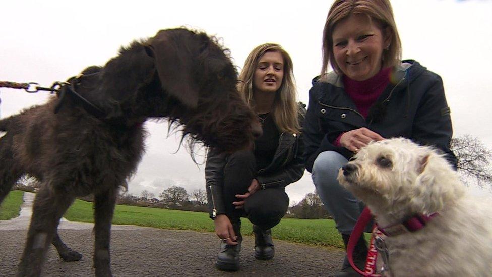 (left to right) Otto, Gemma Bray, Sue Bray, Poppy