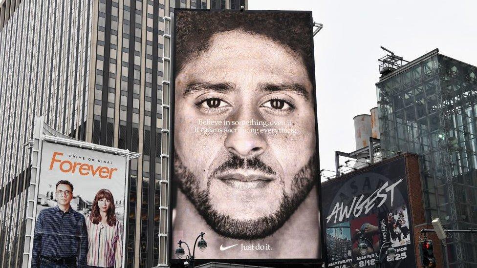 A Nike advert featuring Colin Kaepernick