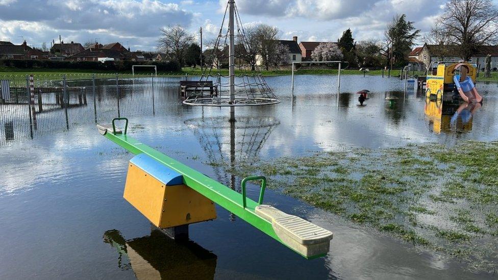 Flooding in South Creake in Norfolk