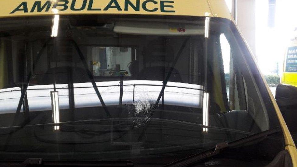 Dents shown on one ambulance