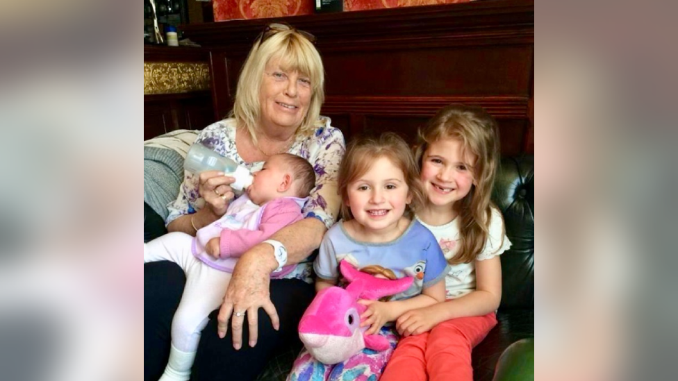 Ann Jones with grandchildren