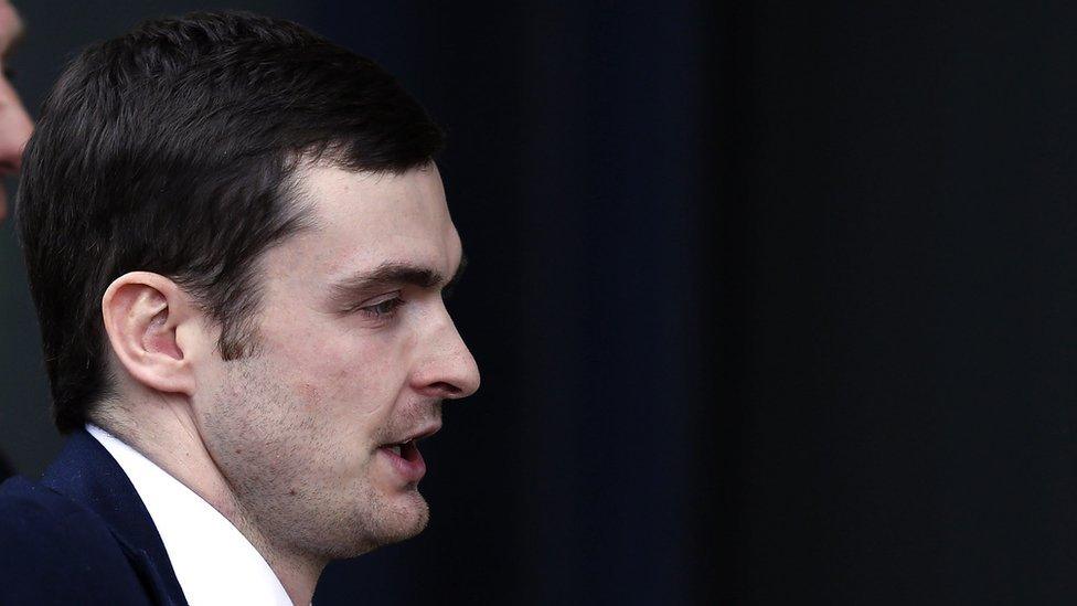 Adam Johnson arrives for sentence at Bradford Crown Court