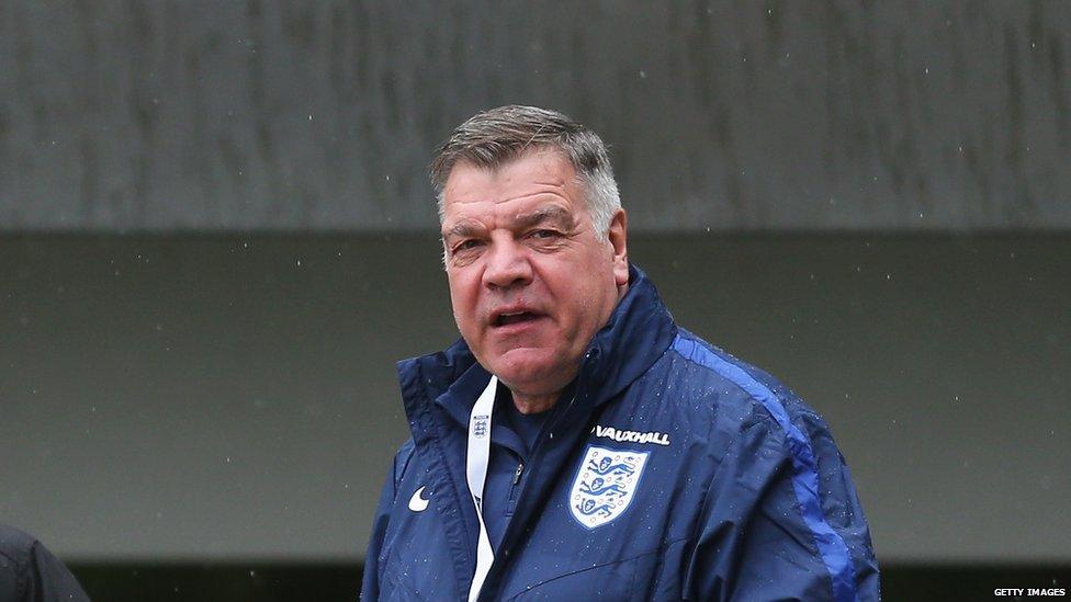 Sam Allardyce training with England