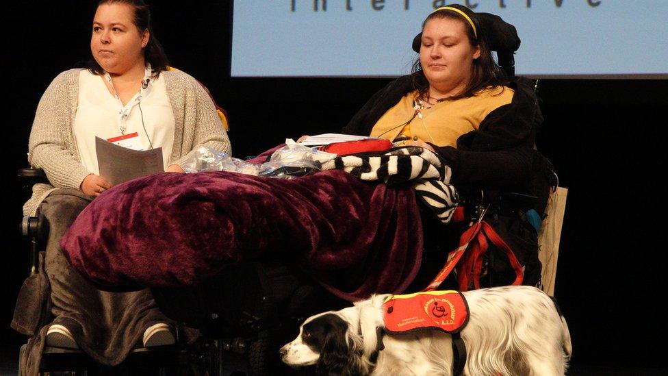 Lucy Watts and her assistance dog