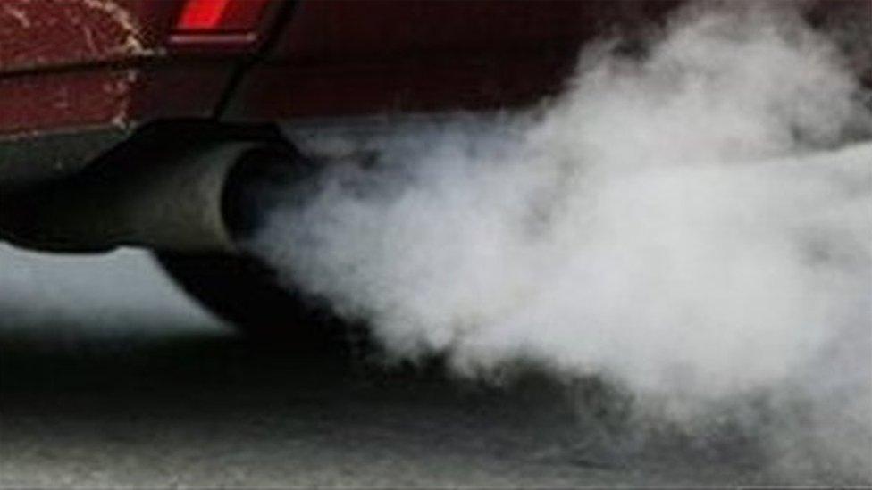 Car exhaust fumes