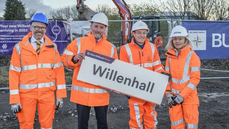 From left: Malcolm Holmes, TfWM director of rail; Eddie Hughes MP; Mayor Andy Street and Emily Shaw, senior project manager West Midlands rail executive