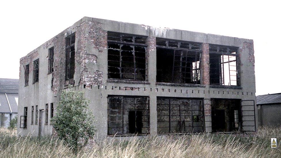 Dilapidated WWII watch office in Goxhill