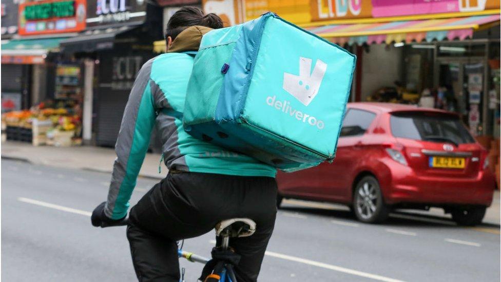 A Deliveroo rider