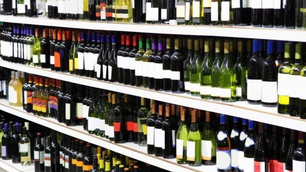 Wine in supermarket