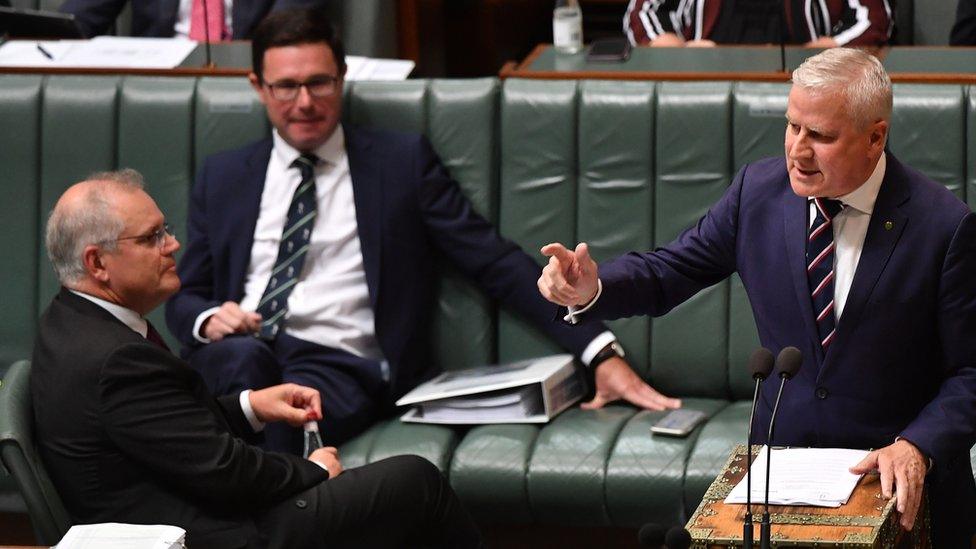 Prime Minister Scott Morrison and Minister for Agriculture David Littleproud and Deputy Prime Minister Michael McCormack