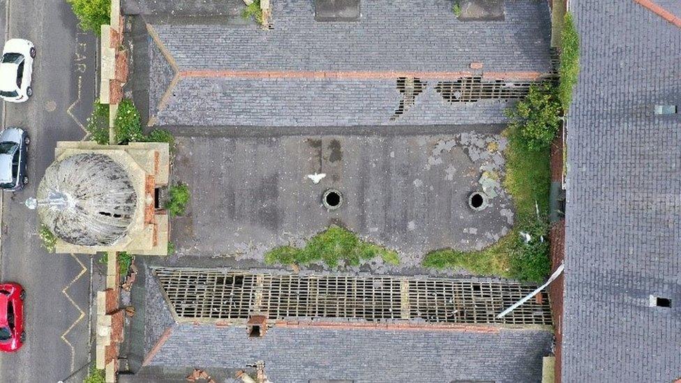 Aerial shot of Easington Colliery school